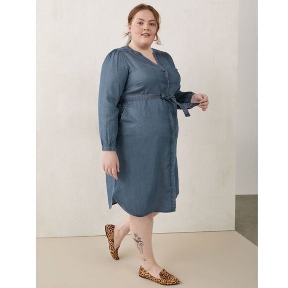 Pennington’s Long-Sleeve Shirt Dress Missing Belt Size 18 - Picture 1 of 10
